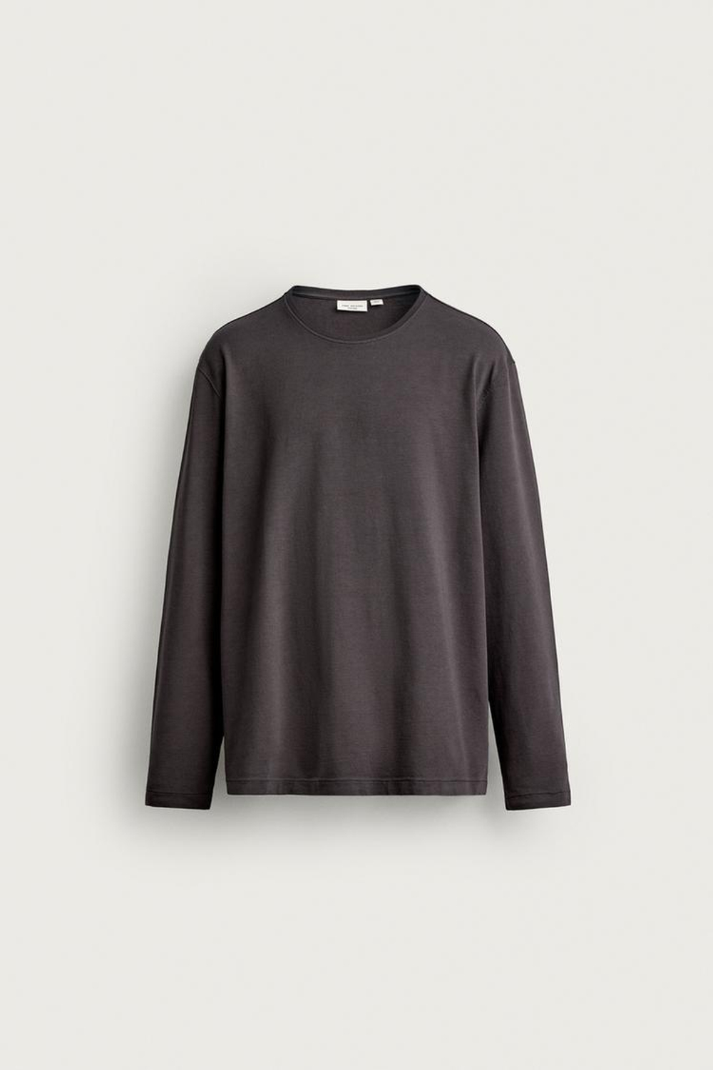 ZARA ФУТБОЛКА С ДЛИННЫМИ РУКАВАМИ SUPIMA®, ШОКОЛАДНЫЙ