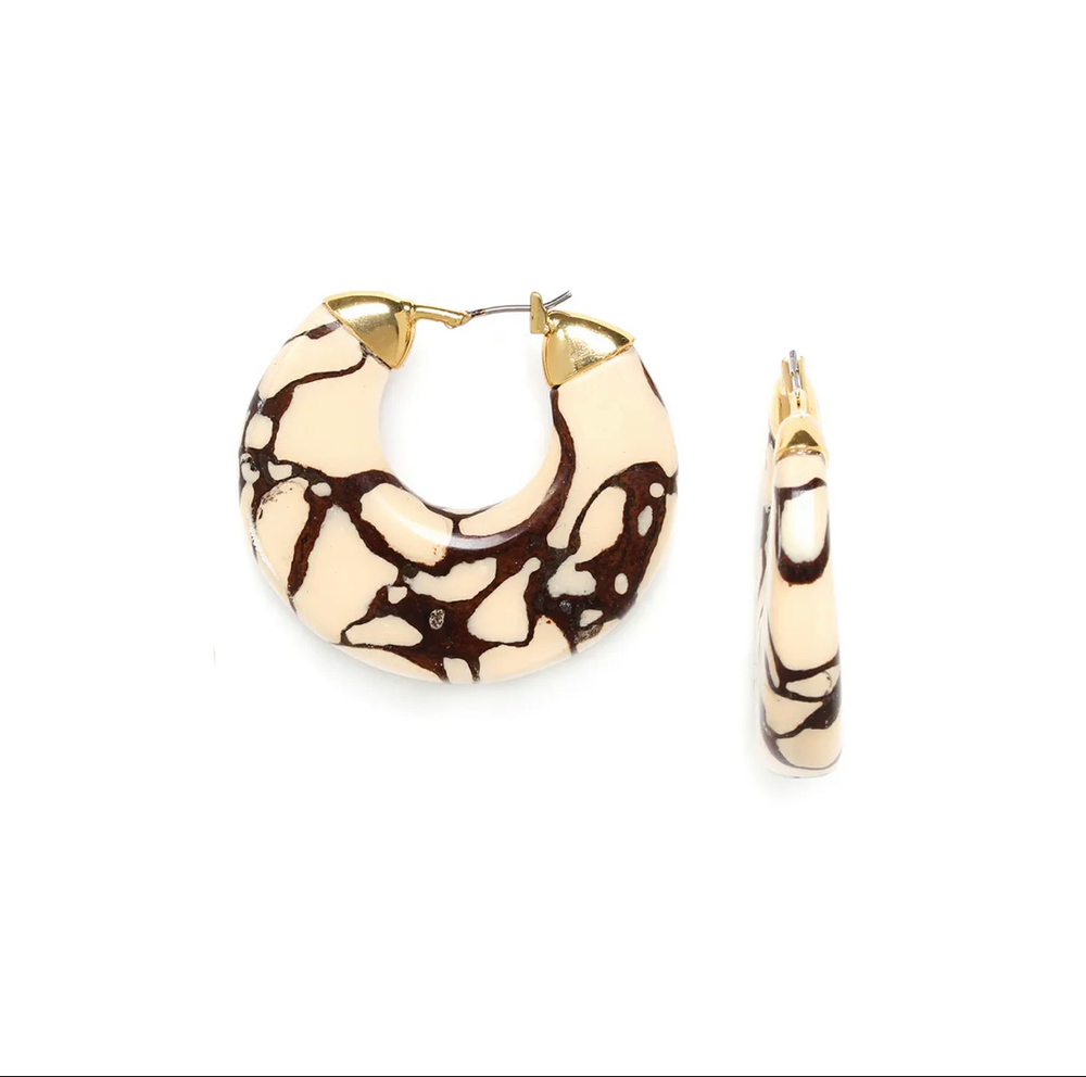 Серьги Nature Bijoux, Leopard, с термитником в смоле, NB22.2-12-78085 (бежевый)