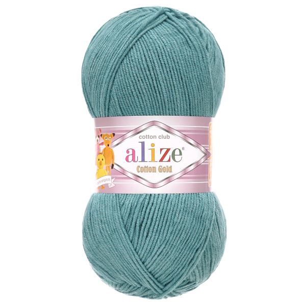 Пряжа Alize (Ализе) Cotton Gold / уп.5 мот. по 100 г, 330м, 156 синее море