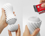 Мастурбатор 17,6см с плотным рельефом Tenga Flex Rocky Black FLX-002