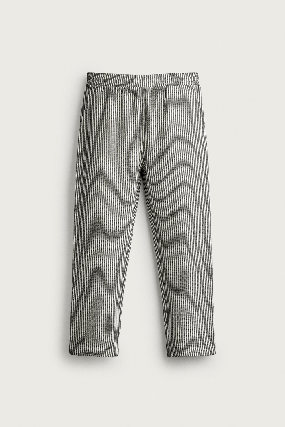 КОНТРАСТНЫЕ БРЮКИ SEERSUCKER RELAXED FIT — ZARA