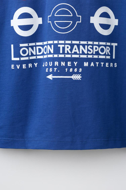 ZARA ФУТБОЛКА С ПРИНТОМ TRANSPORT FOR LONDON ©, СИНИЙ