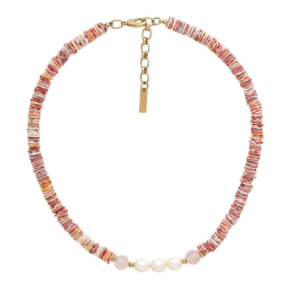 Колье Nature Bijoux, Spiaggia Rosa, с жемчугом, морскими ракушками и кварцем, NB26.1-15-43732 (розов