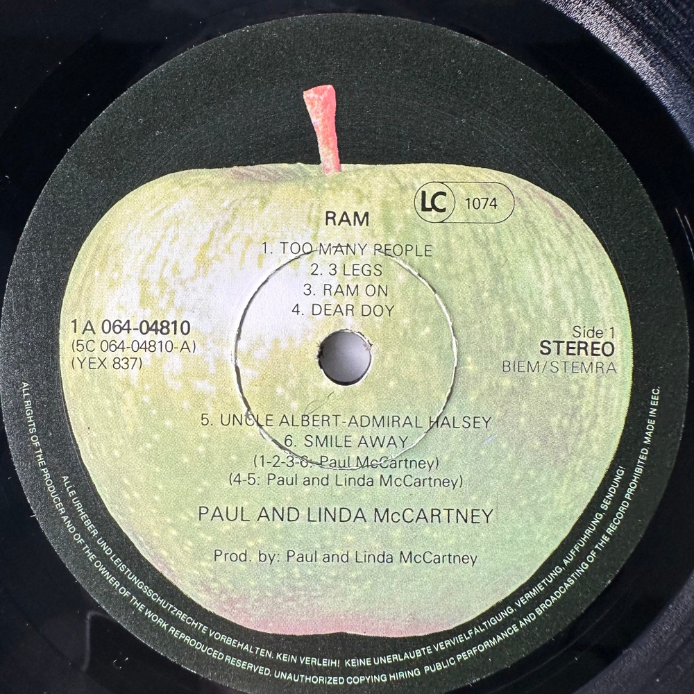 Paul And Linda McCartney ‎– Ram (Голландия)