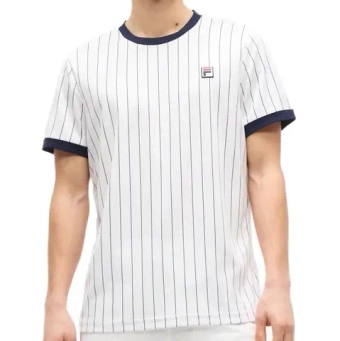 Мужская теннисная футболка Fila BB1 Stripes - white/stripes
