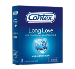 Презервативы Contex Long Love с анестетиком, 3 шт.