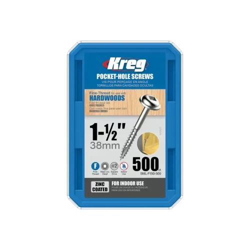 Шурупы с мелким шагом 1-1/2"-500 шт Kreg SML-F150-500-INT