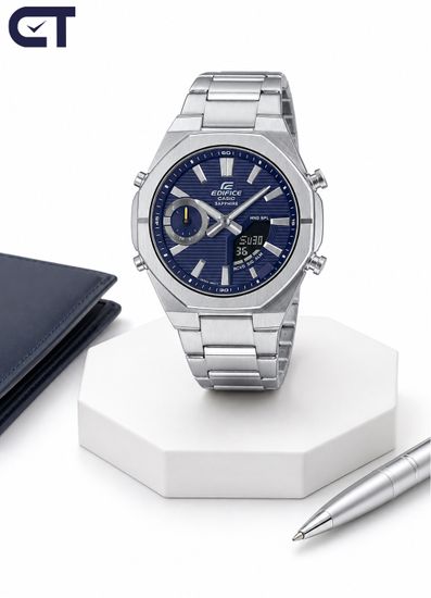 CASIO ECB-S10D-2ADF мужские часы — тонкий корпус, сапфировое стекло и Bluetooth