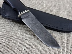 Нож "Пантера", дамасская сталь, рукоять черный граб мореный