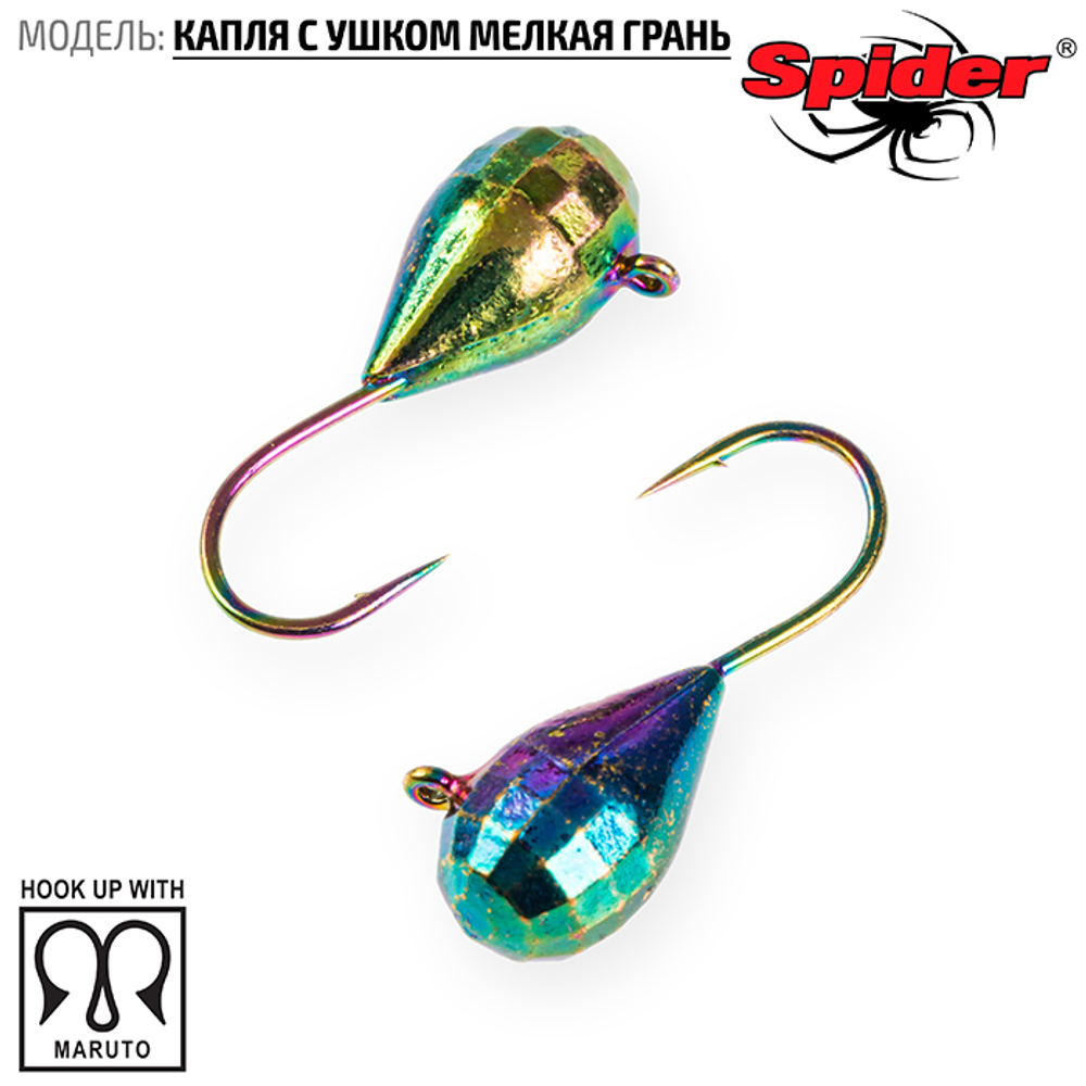 Мормышка вольфрамовая Spider 6840 "Капля с ушком и мелкой гранью" (4мм, 1гр)