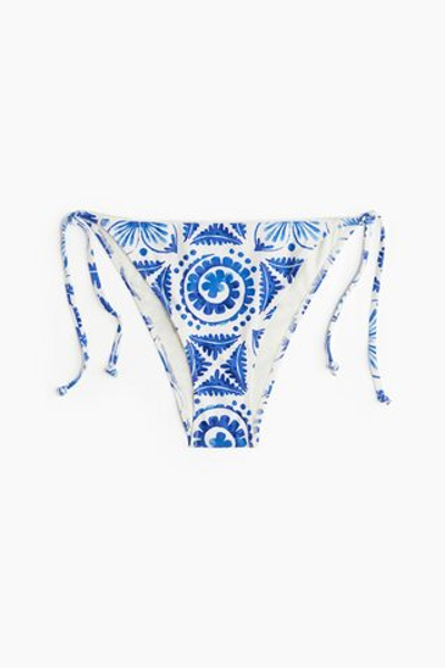 Низ бикини с завязками по бокам — Белый/с синим узором - H&M