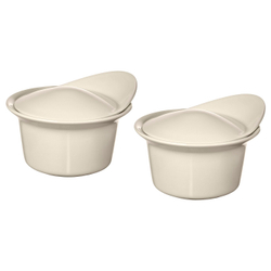 IKEA FÄRGKLAR  (ИКЕА ФЭРГКЛАР)  -  Жаропрочная форма с крышкой, 2 шт. - глянцевый бежевый 0.2 л