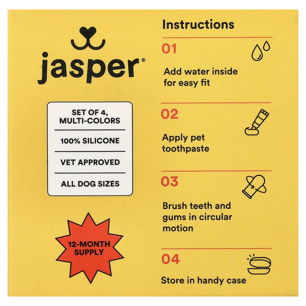 Jasper, круговая зубная щетка на 360°, многоцветная, 4 шт.