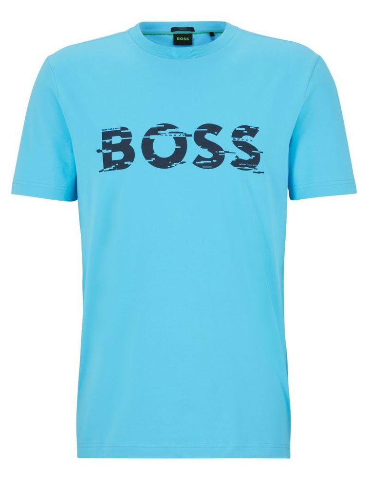 Футболка мужская теннисная BOSS x Matteo Berrettini Graphic Logo Print T-Shirt - open blue