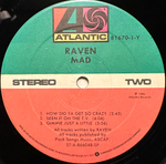Raven- Mad (США 1986г.) 12", 45 RPM