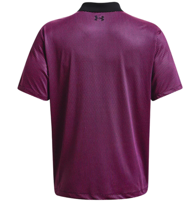 Мужское теннисное поло Under Armour Men's UA Performance 3.0 Printed Polo - black/rebel pink