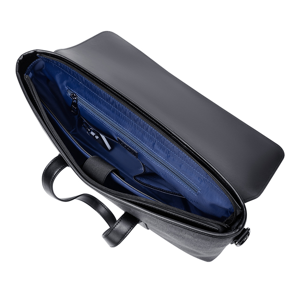 POLO PVC Synthetic Leather Briefcase Large Men"s Black