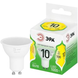 Лампа светодиодная ЭРА GREEN LINE LED MR16-10W-830-GU10 GL 10Вт софит теплый свет GU10 | Лампы cветодиодные Точечные (Софиты) (MR, PAR)