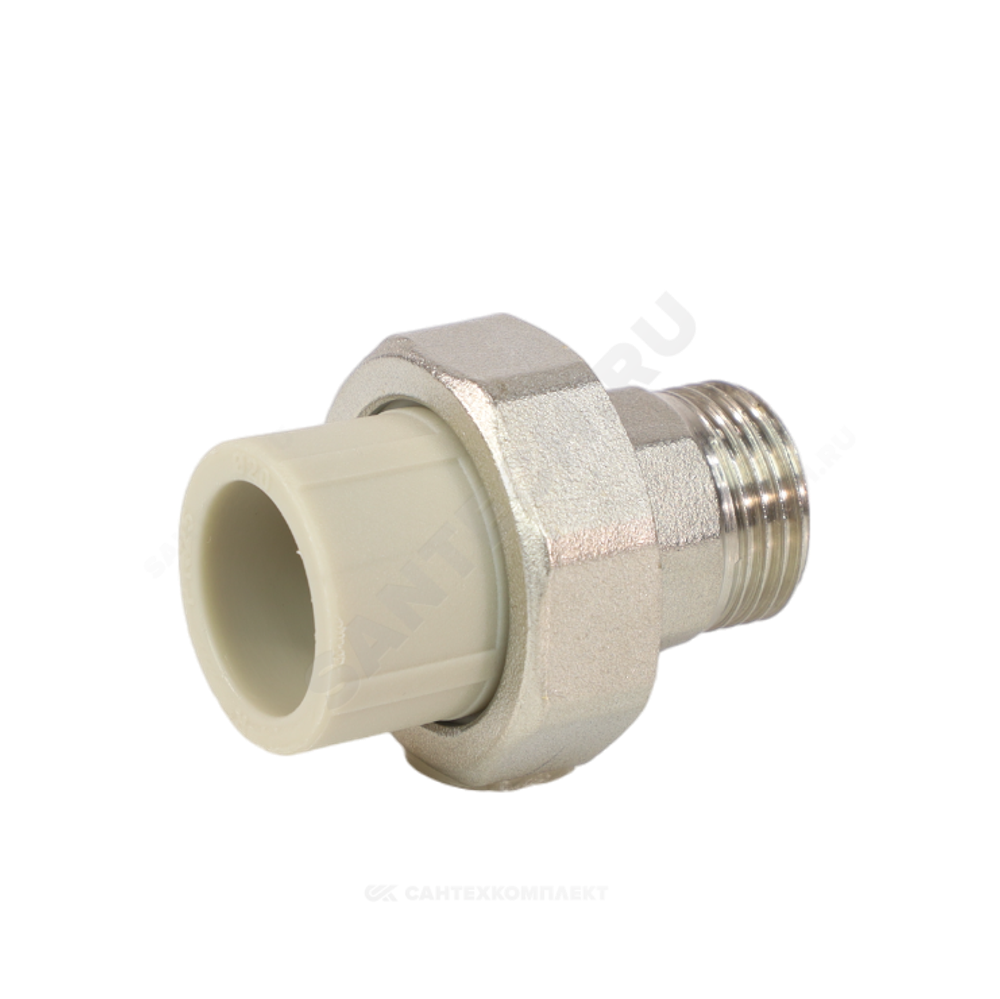 Муфта PP-R комбинированная разъемная серая Дн 63х2" НР VALFEX 10156050Г