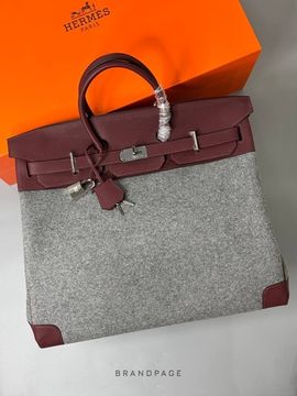 Сумка серая с бордовой отделкой от Hermès BP5-388396