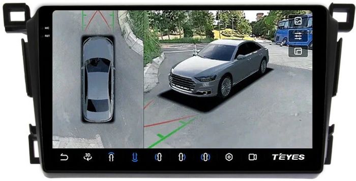 Магнитола для Toyota RAV4 40 2012-2019 (рамка 9) - Teyes CC3-2K-360 на Android 10, Быстрая, 2K QLED, CarPlay, 4G SIM-слот, 4 камеры в комплекте