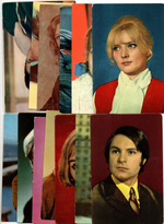 №114 Открытки Артисты и актёры СССР 1970–1980-е г. 25 штук. Цветные, чистые, без повторов