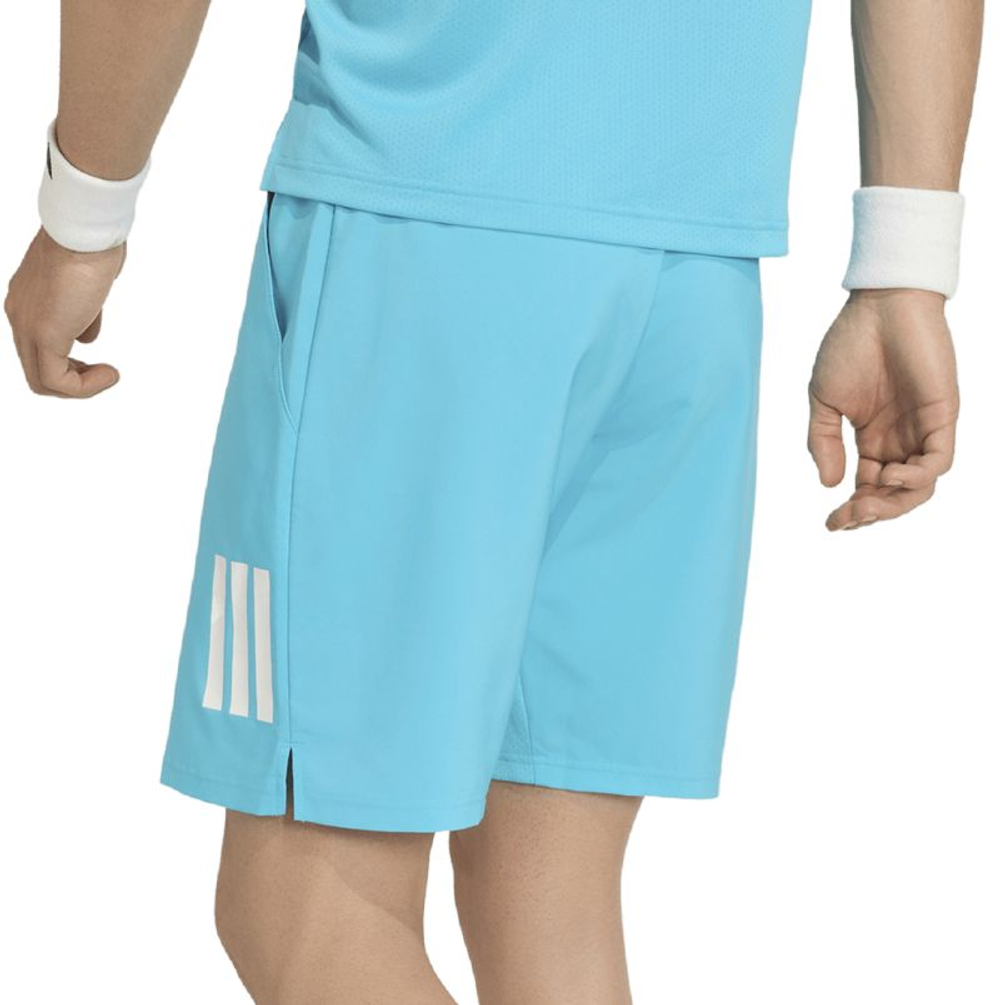 Мужские теннисные шорты Adidas Club 3-Stripes 9" — cyan
