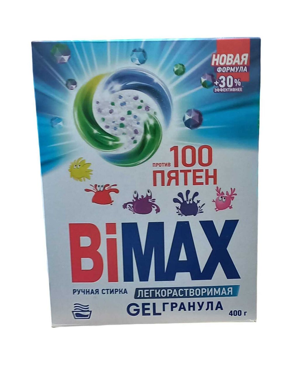 Порошок стиральный BiMAX ручная стирка GEL гранула 100 пятен 400г