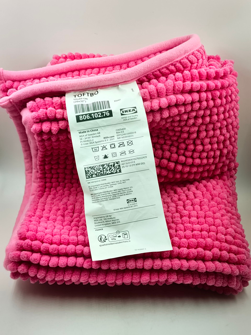IKEA коврик для ванной TOFTBO светло-розовый 50x80 см. (из Финляндии)