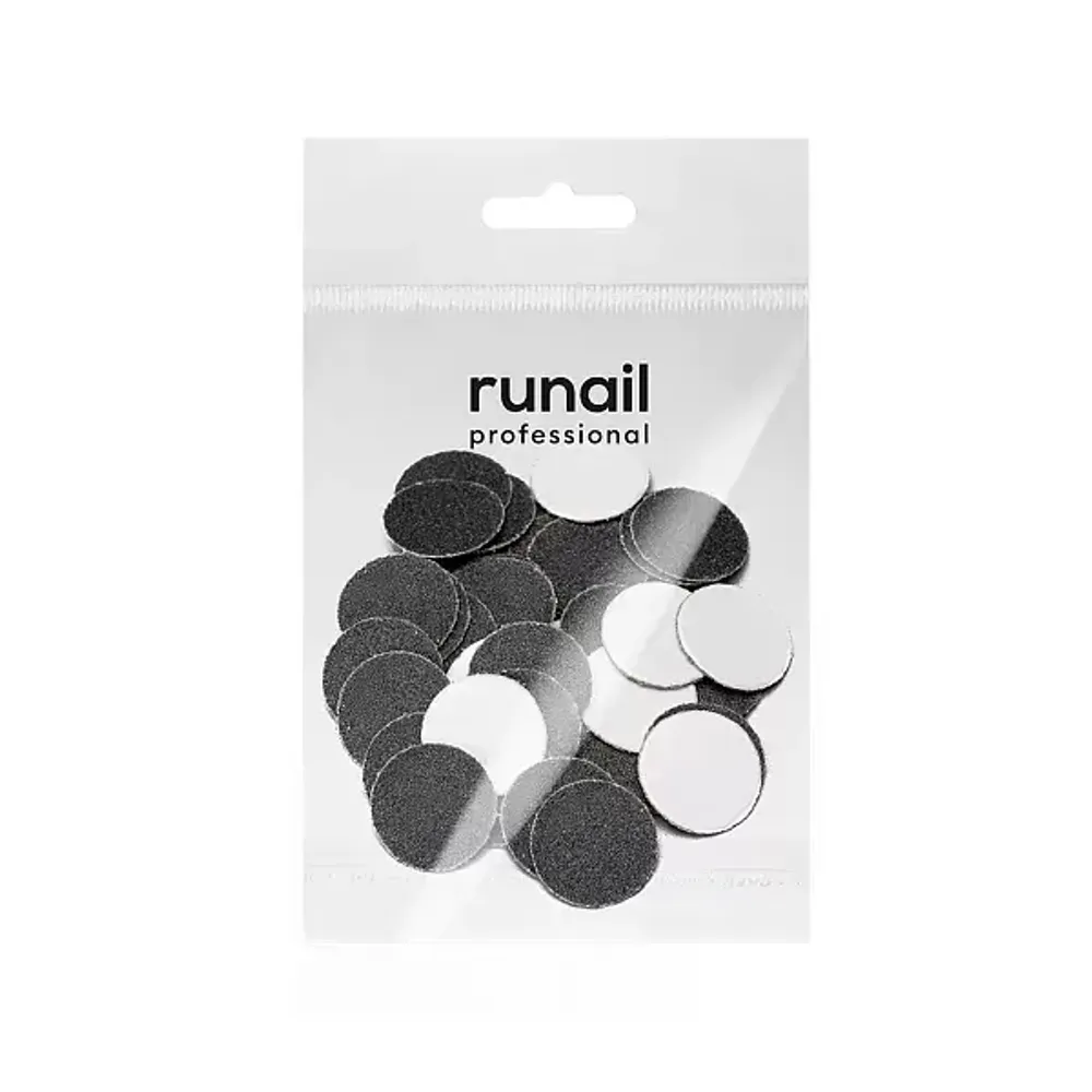 Сменные файлы для педикюрного диска черные S (15мм) 240 грит Runail, 50 шт