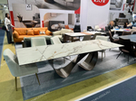 Стол DT9305CI (200-300) белый керамика KL-188/золотая пудра