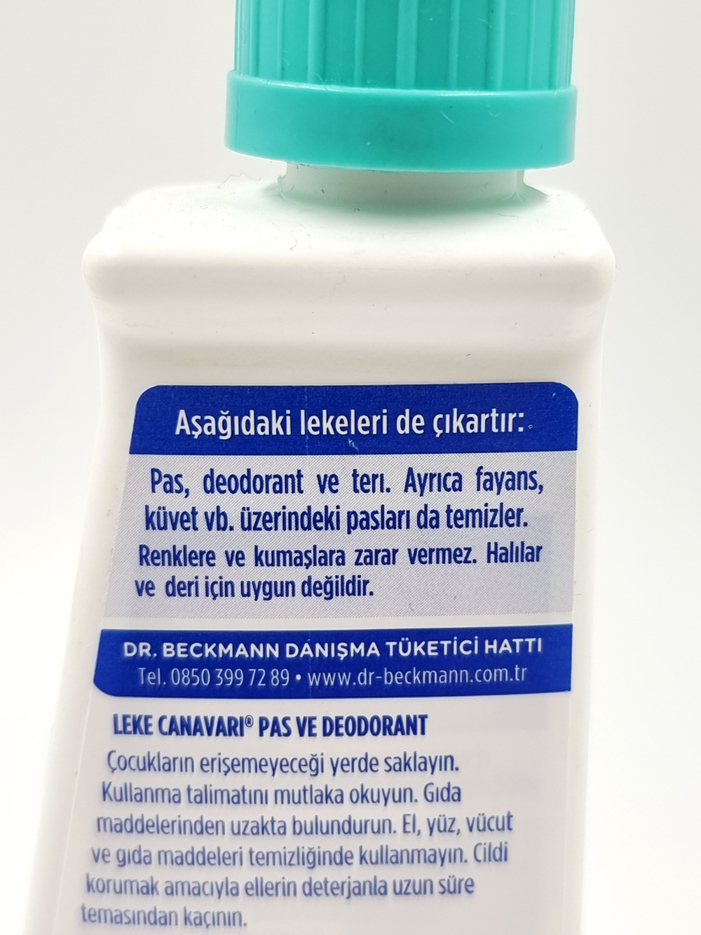 Dr. Beckmann Пятновыводитель Leke Canavari Pas & Deodorant от ржавчины, дезодоранта и пота 50 мл