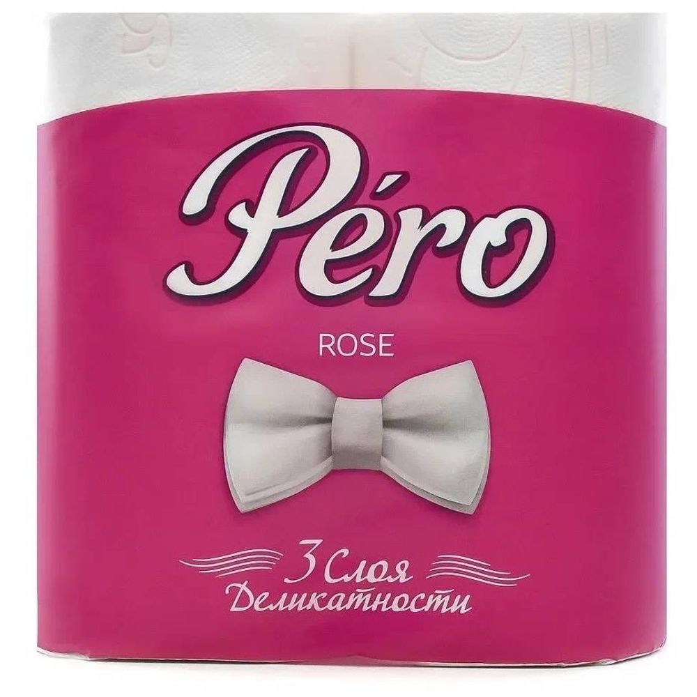 Туалетная бумага Pero Rose 3сл 4шт, шт