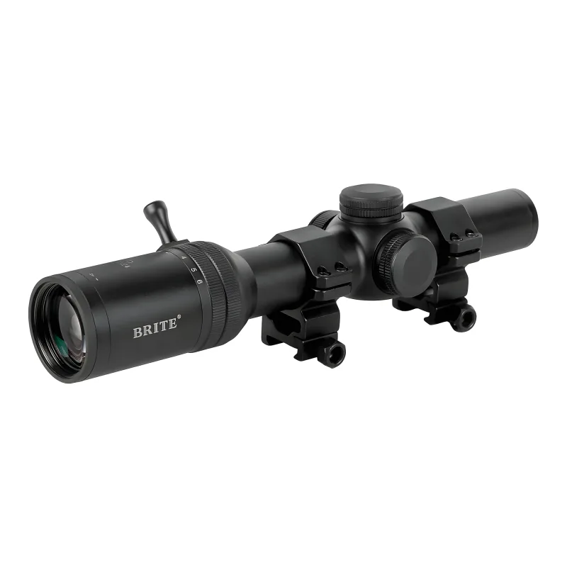 Прицел оптический BRITE LPVO 1-6X24 IFR - вид со стороны окуляра на кольцах