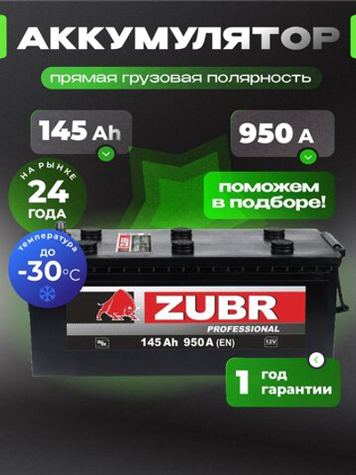 ZUBR Professional 145Ah R+