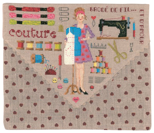 Набор для вышивания нитками Le Bonheur des Dames, конверта Couture (Кутюр), 26х22 см