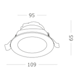 Светильник встраиваемый LED 10W 3000K 750Lm Ra80 36° IP20 D106xH60 220-240V