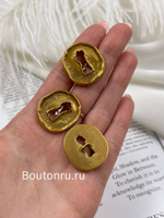 Пуговицы состаренное золото Скиап. Замочная скажина (лого)