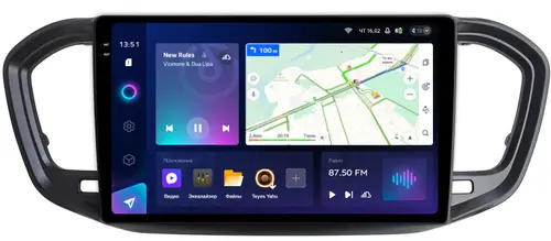 Магнитола для Lada Vesta NG 2023+ (без ШГУ, рамка черная матовая 9) - Teyes CC3-2K QLed Android 10, Быстрая, 4G SIM-слот, CarPlay