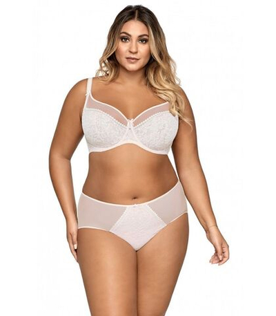 Комфортный бюстгальтер plus size на косточках с боковыми поддержками (Размер: 85H) (Цвет: белый)