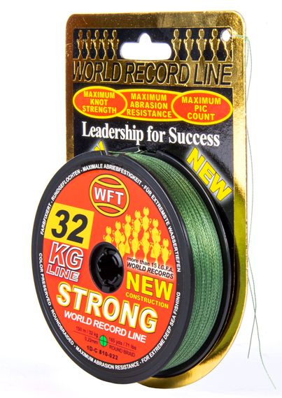Леска плетёная WFT KG STRONG Green 150 м, 0,22 мм