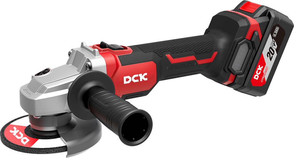 Шлифмашина аккумуляторная угловая бесщеточная DCK KDSM03-125 Шлифмашина аккумуляторная угловая бесщеточная DCK KDSM03-125