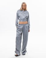 SILVER SATIN HOODIE