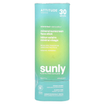 ATTITUDE, Sunly, минеральное солнцезащитное средство-стик для лица, SPF 30, без запаха, 20 г (0,7 унции)