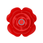 Красная анальная вибропробка-роза 11,1см с вращением и пультом ДУ Secwell Rose Twist Anal Plug SW2033
