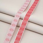Лента (тесьма) жаккардовая 18.0 мм / 25±1 метров, Славянский орнамент Оберег, рис.9649 (1 белый/красный) С3771Г17