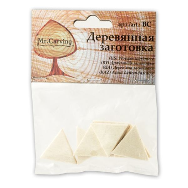 Заготовка деревянная Треугольники 2.2х2.5 см, 8 шт, BC-027 Mr.Carving