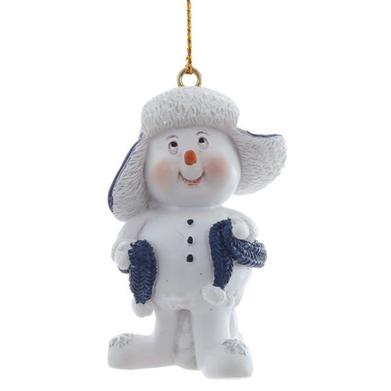 Фигурка декоративная подвесная "Снеговик", L 3,5 W 2,5 H 6 см, 4в.