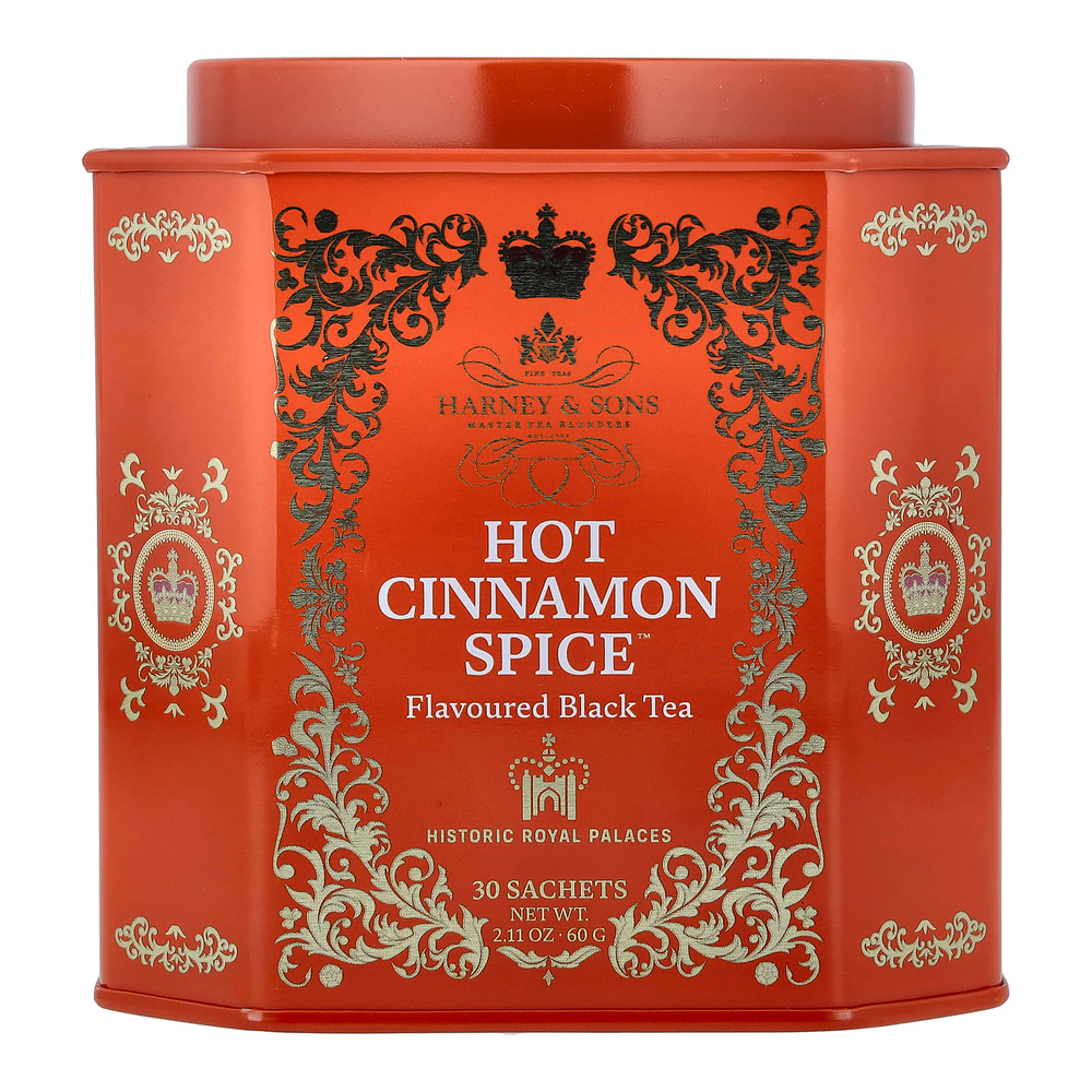 Harney & Sons, черный чай, Hot Cinnamon Spice™, 30 пакетиков, 60 г (2,11 унции)