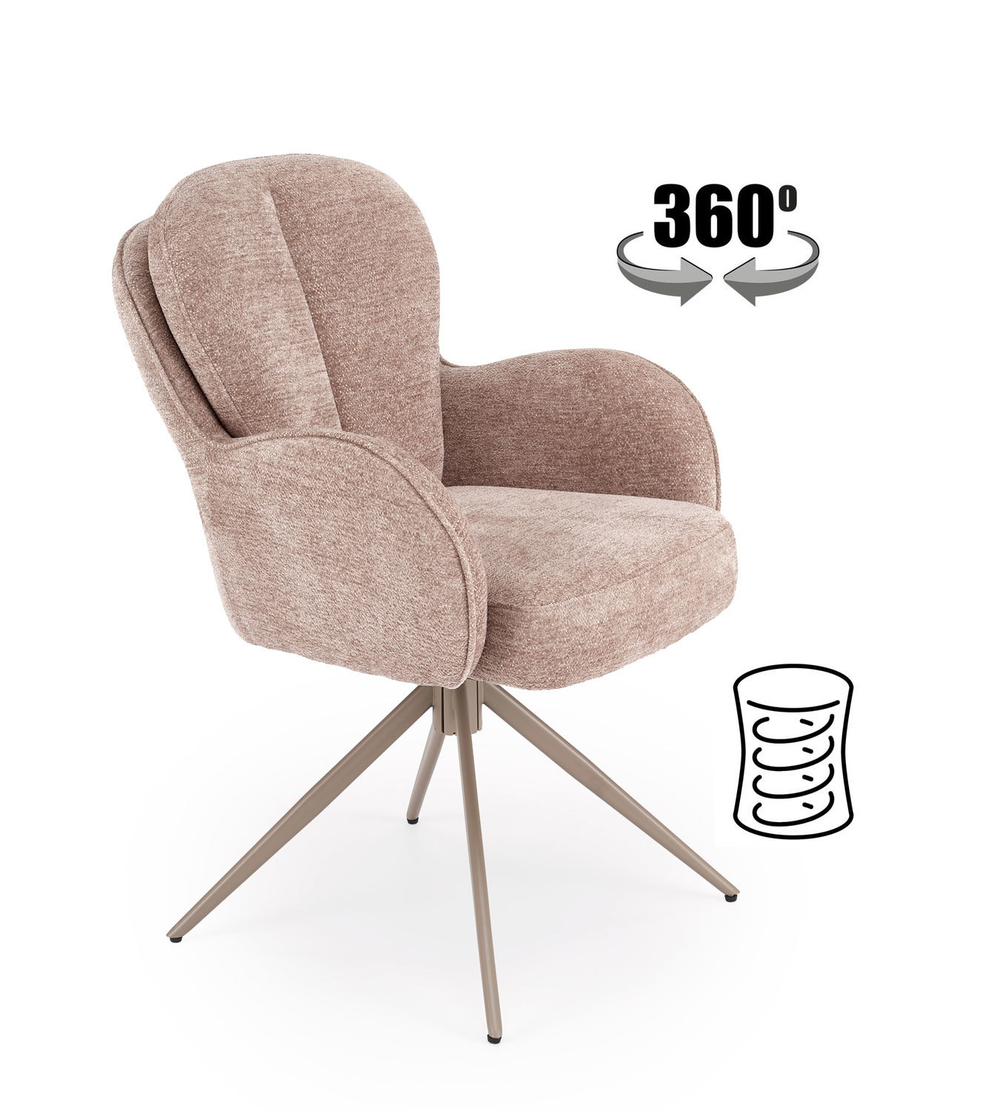 Стул HALMAR K592 CS темно-бежевый/кашемир, поворотный